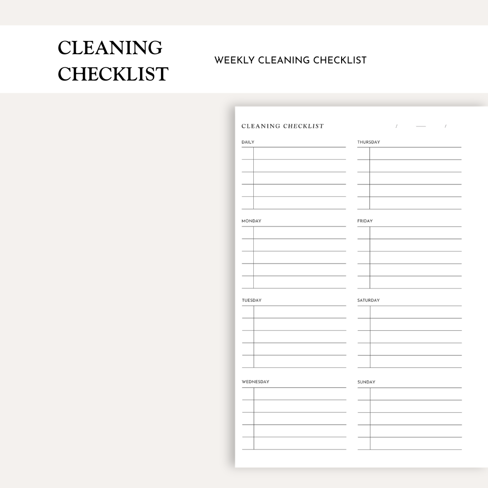 Cleaning Checklist