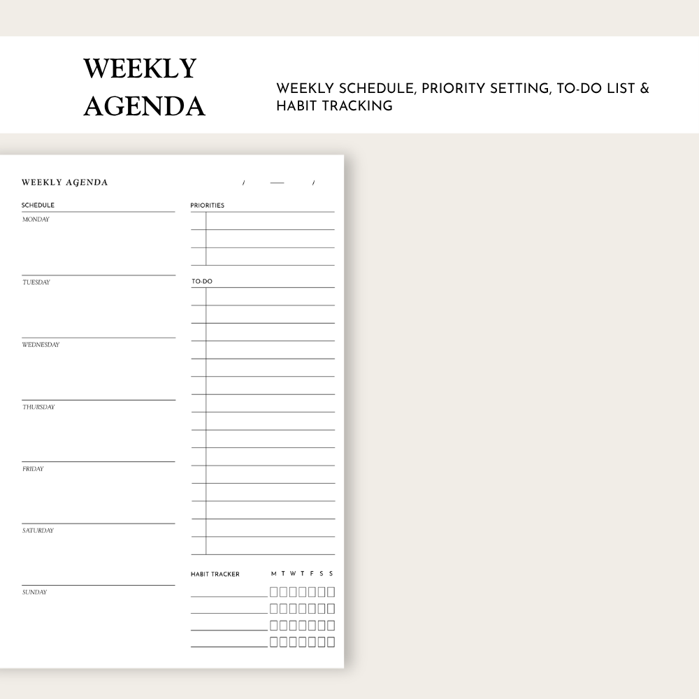 Weekly Agenda