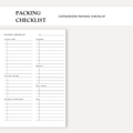 Packing Checklist