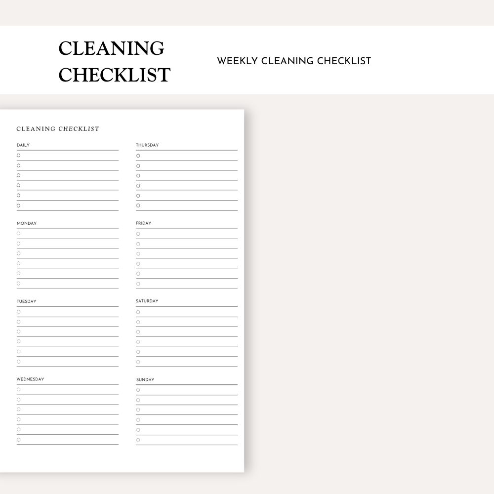 Cleaning Checklist